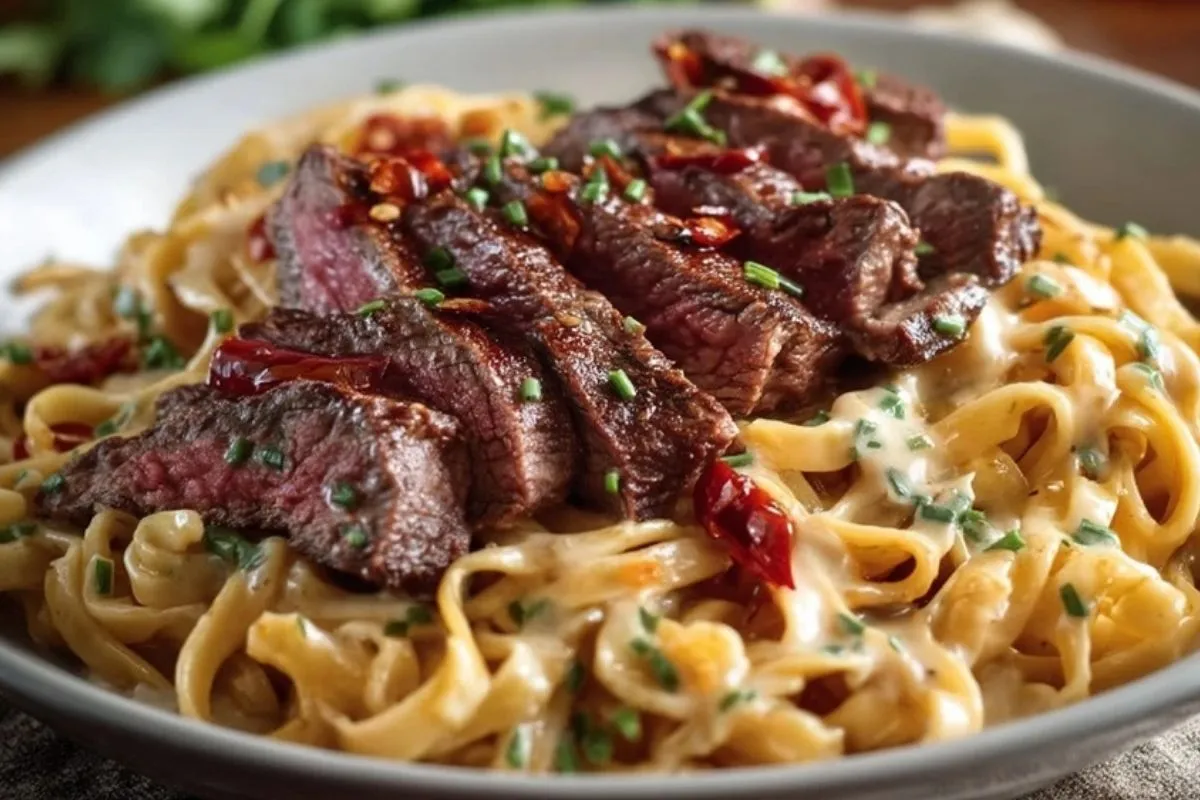 Pâtes au steak épicé miel et ail en une seule poêle - 1