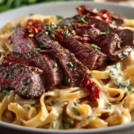 Pâtes au steak épicé miel et ail en une seule poêle - 1