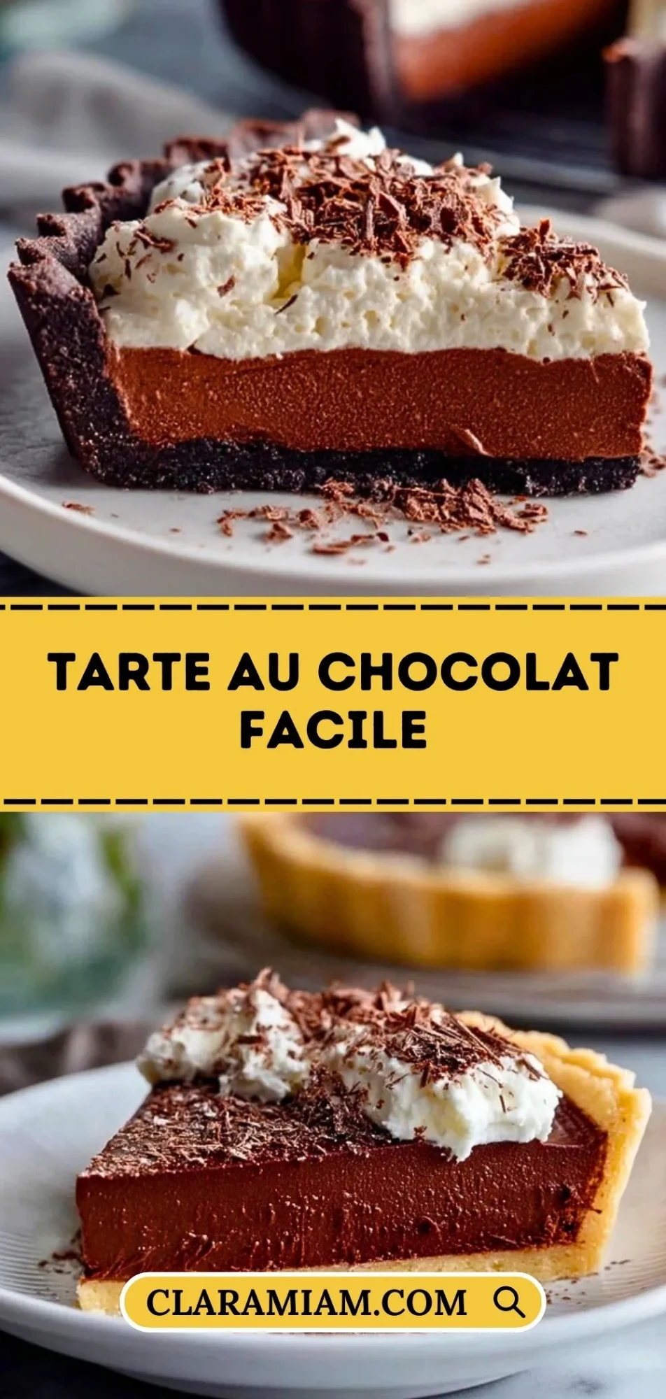 Tarte au chocolat facile - Pin 1