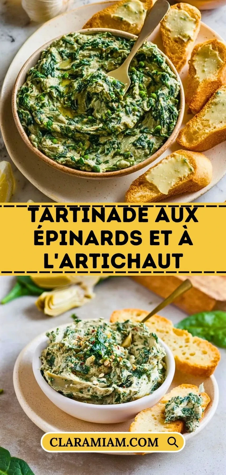 Tartinade aux épinards et à l'artichaut - Pin 1