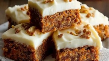 Barres De Gâteau Aux Carottes Décadentes Avec Un Glaçage Au Fromage À La Crème - 1