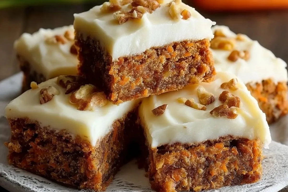 Barres De Gâteau Aux Carottes Décadentes Avec Un Glaçage Au Fromage À La Crème - 1