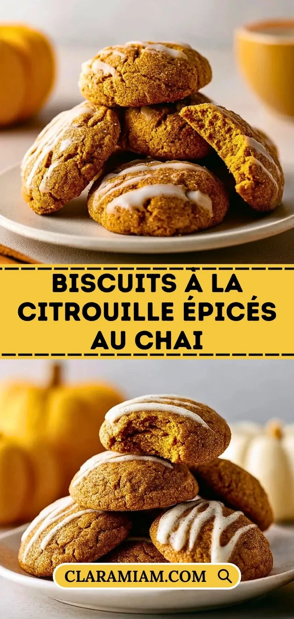 Biscuits à la Citrouille Épicés au Chai - Pin 1