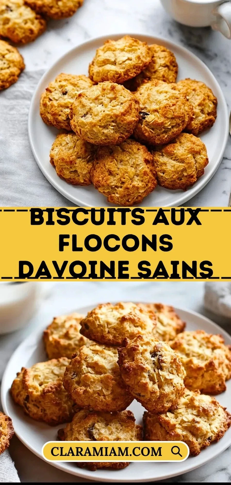 Biscuits Aux Flocons DAvoine Sains - Pin 1