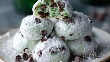 Biscuits En Neige À La Menthe Et Pépites De Chocolat - 1