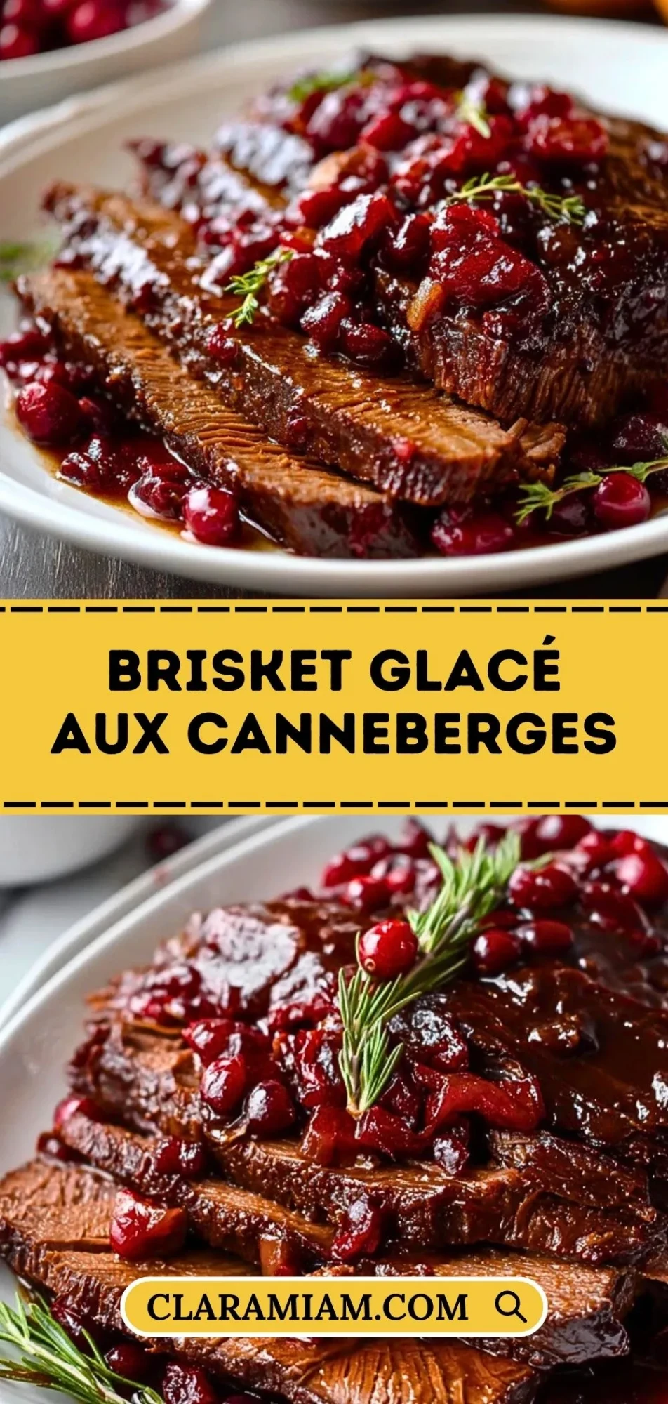 Brisket Glacé Aux Canneberges - Pin 1