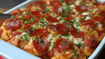 Casserole De Pizza Aux Biscuits Émiettés - 1