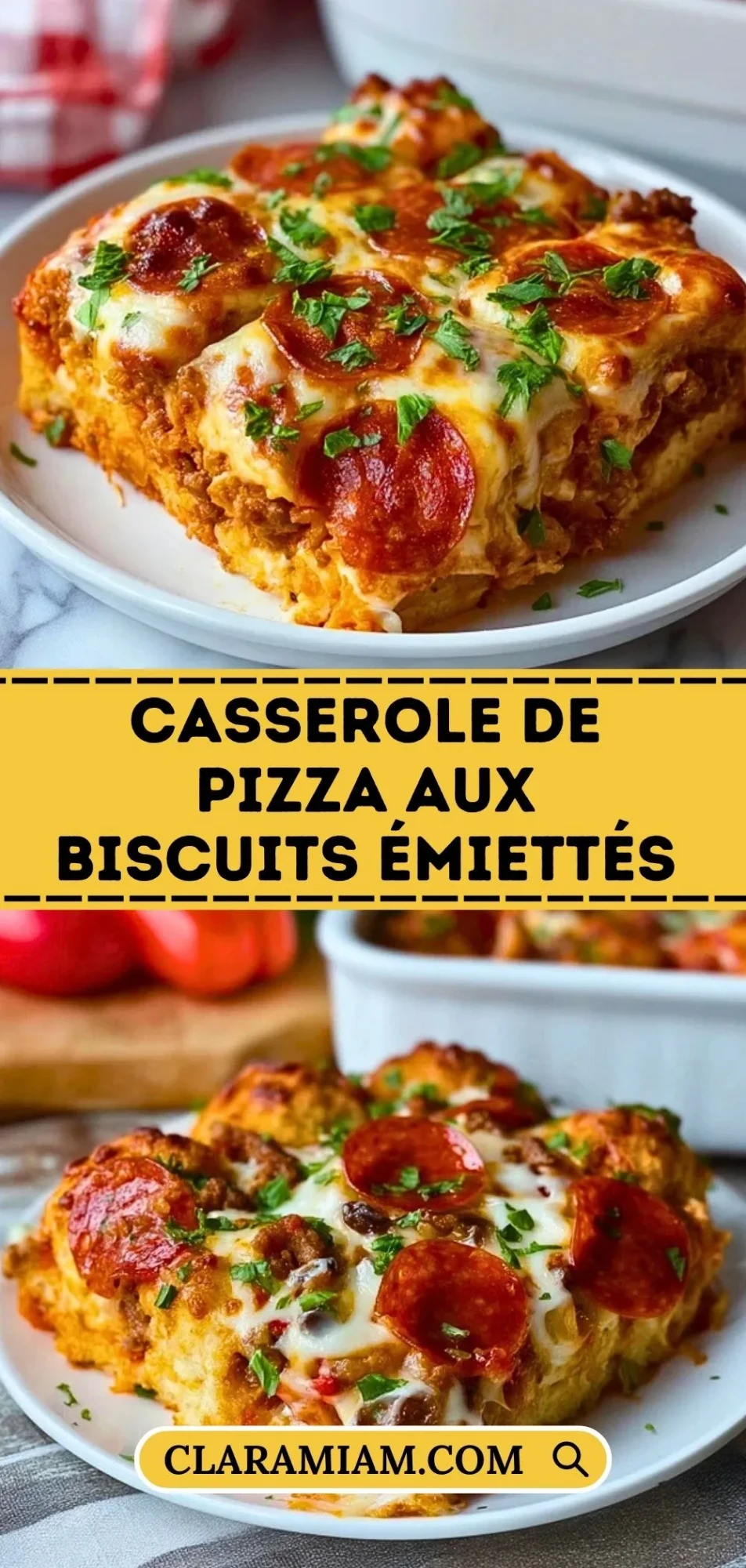 Casserole De Pizza Aux Biscuits Émiettés - Pin 1