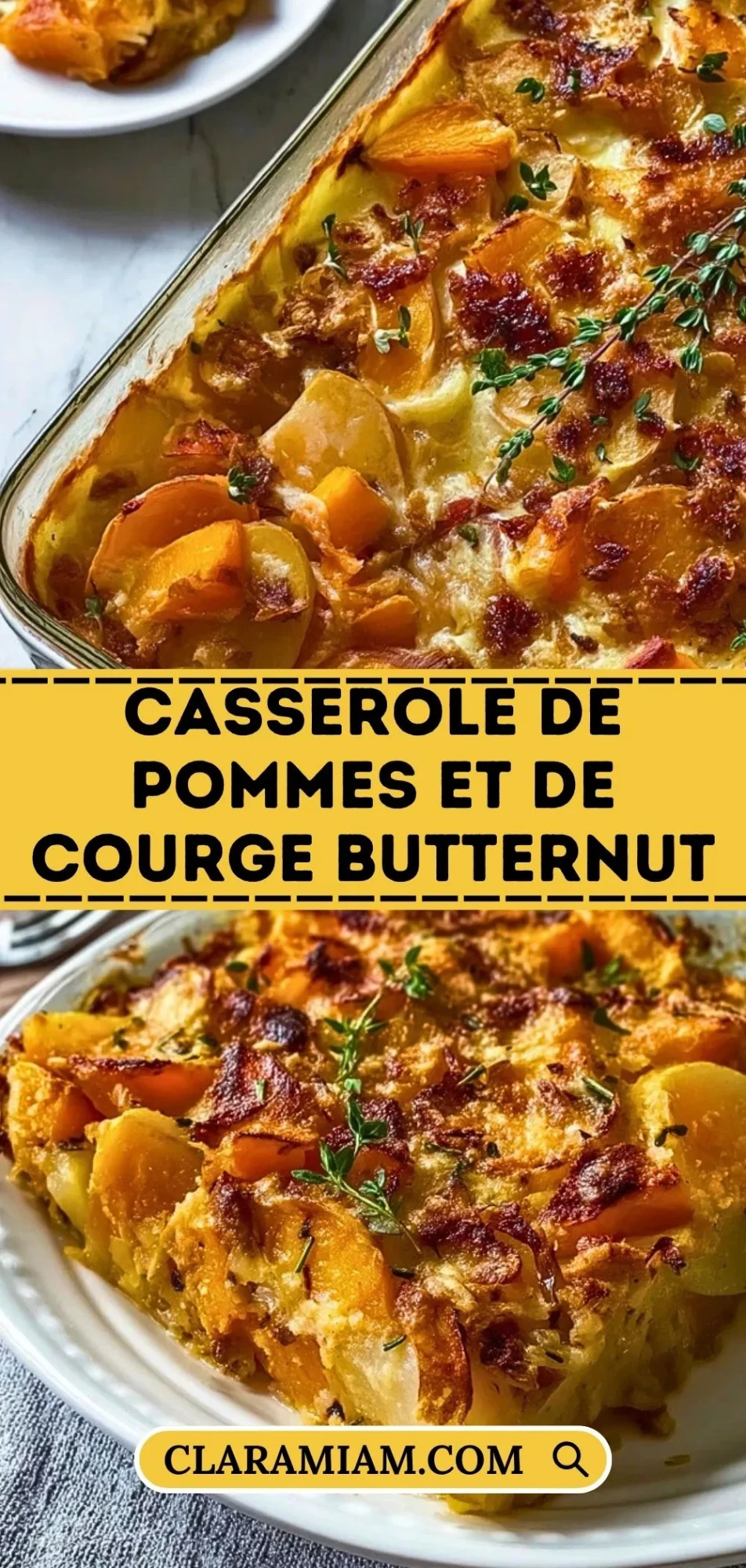 Casserole de pommes et de courge butternut - Pin 1