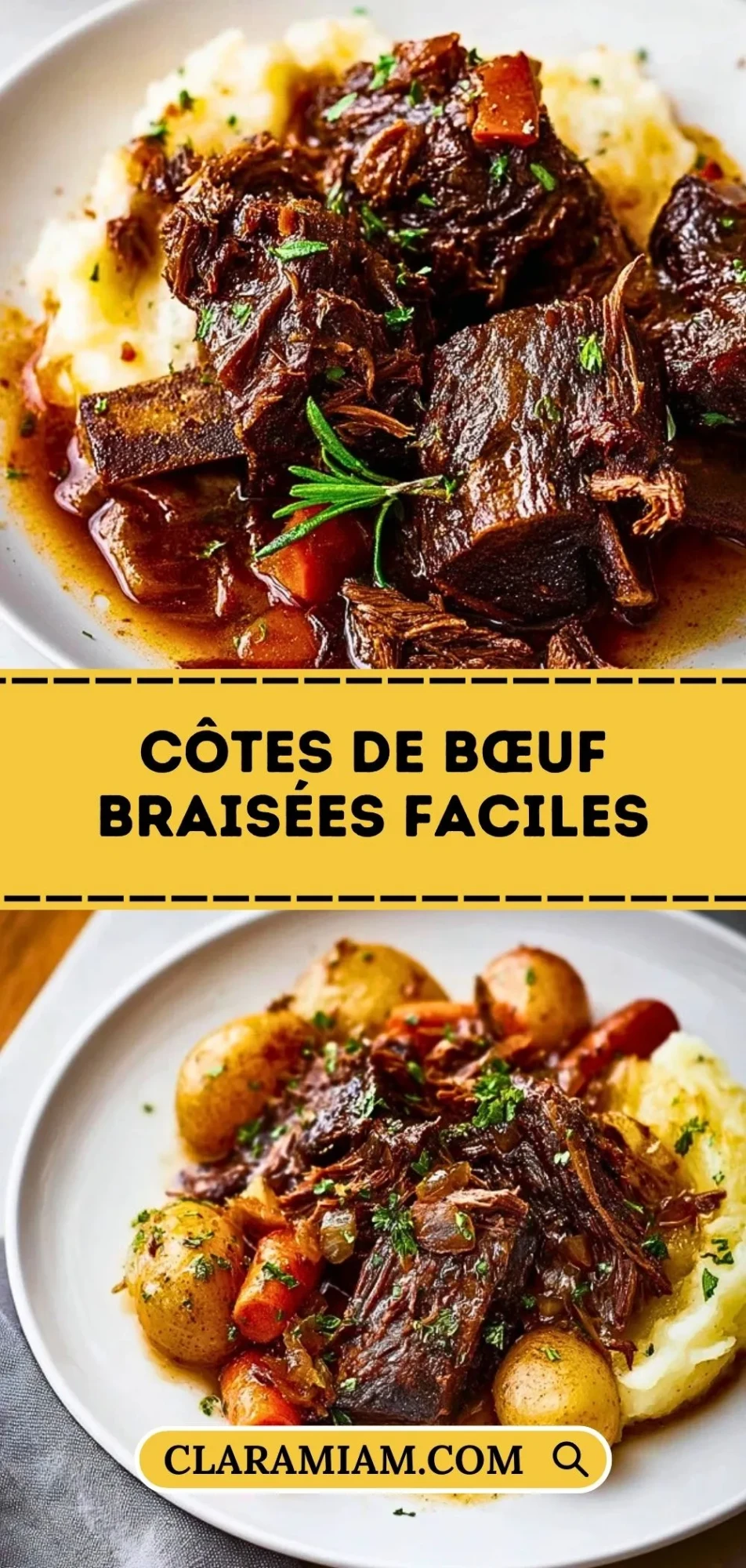 Côtes De Bœuf Braisées Faciles - Pin 1