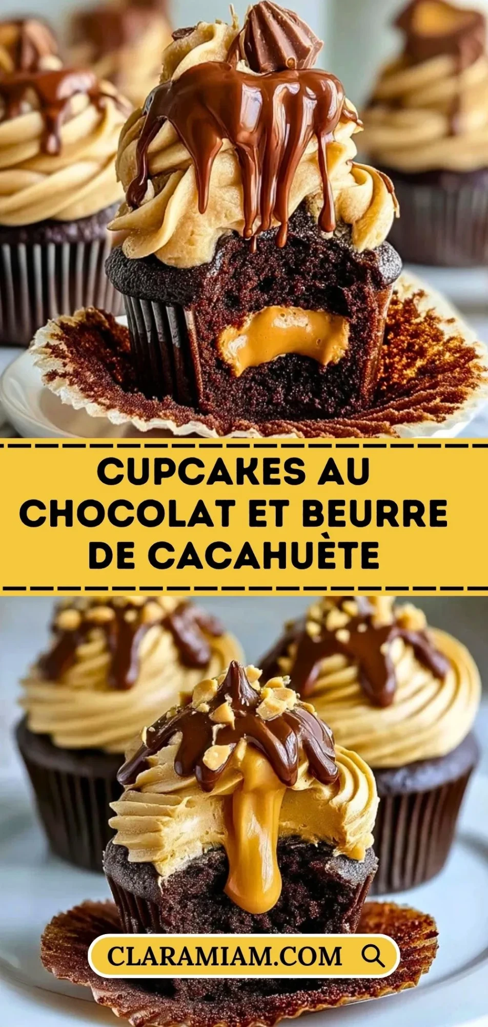 Cupcakes Au Chocolat Et Beurre De Cacahuète - Pin 1