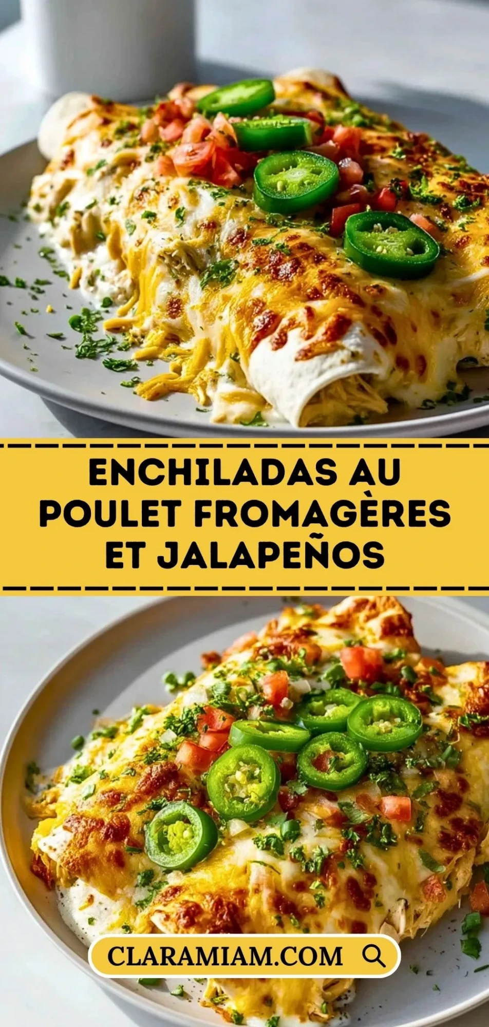 Enchiladas Au Poulet Fromagères Et Jalapeños - Pin 1