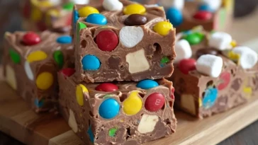 Fudge Au Chocolat Avec Guimauves Et M&Ms - 1