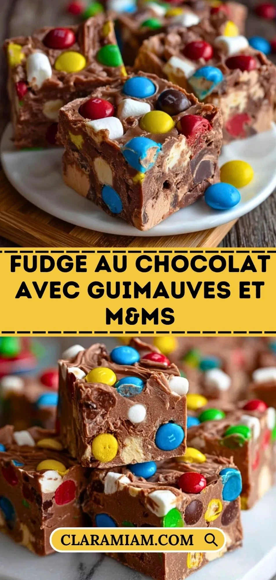 Fudge Au Chocolat Avec Guimauves Et M&Ms - Pin 1