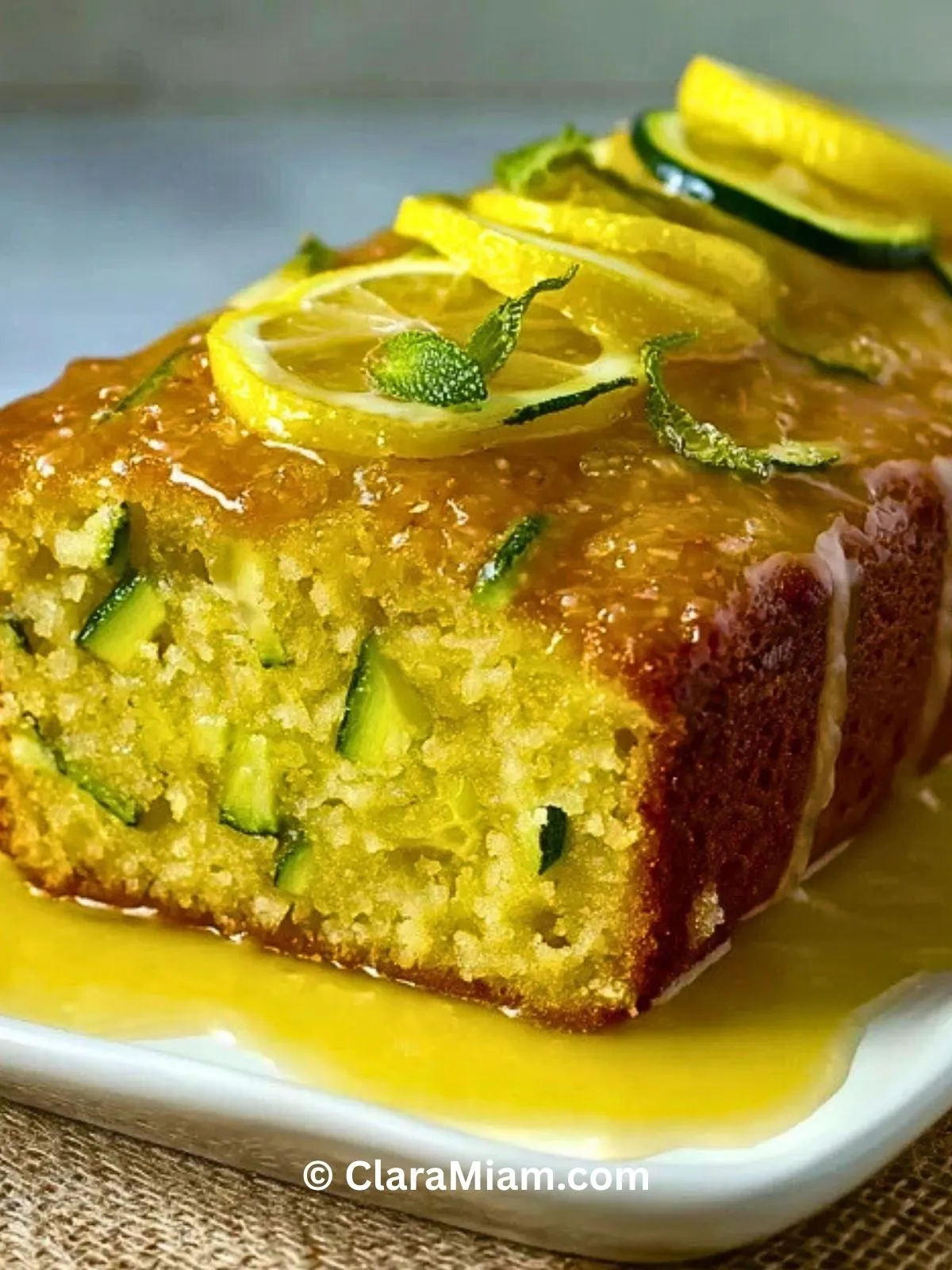 Gâteau Au Citron Et Courgette Avec Un Glaçage Doux- 2