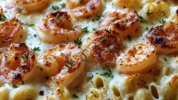 Gratin de pâtes aux crevettes- 1