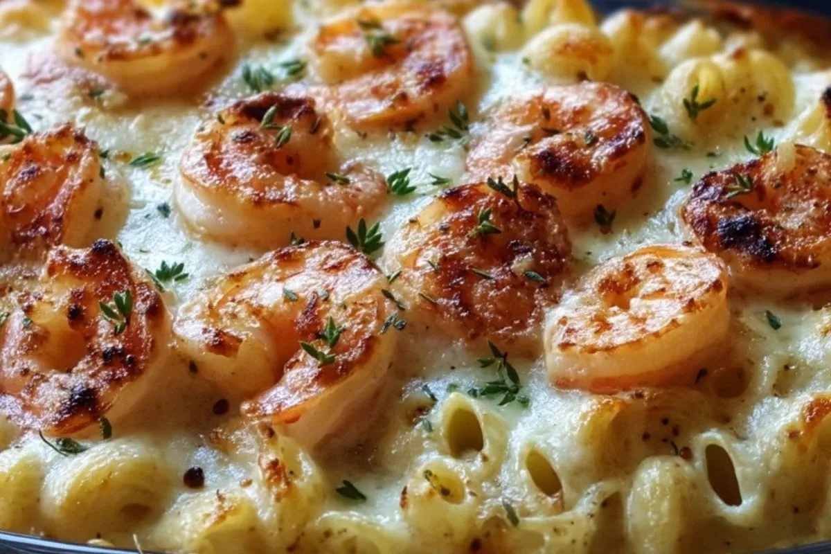 Gratin de pâtes aux crevettes- 1