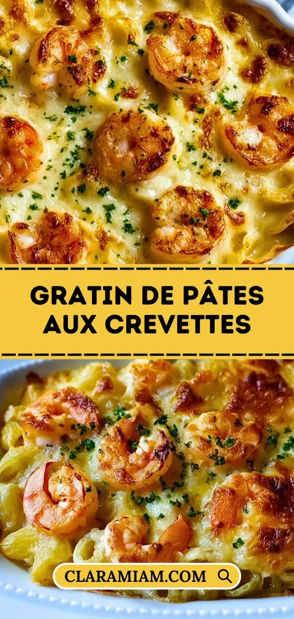 Gratin de pâtes aux crevettes- Pin 1