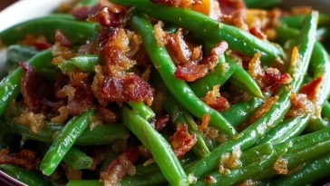 Haricots Verts Sautés Au Bacon - 1