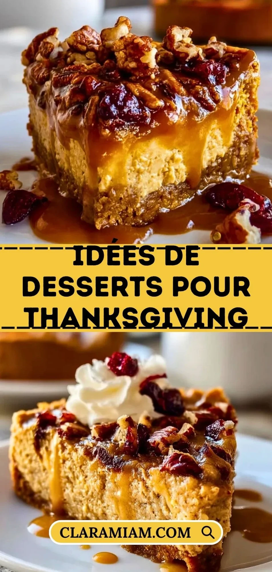 Idées de desserts pour Thanksgiving Pin 1