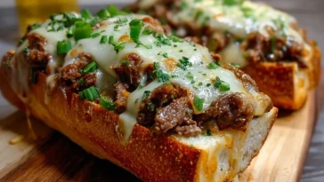 Pain à l'ail farci au cheesesteak - 1