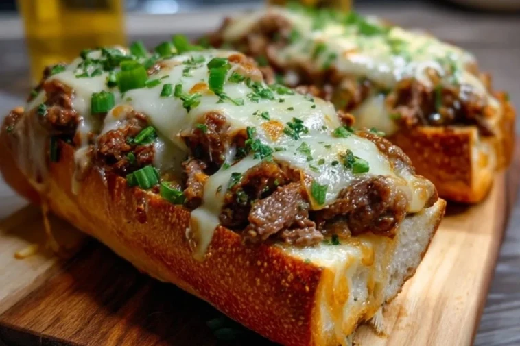 Pain à l'ail farci au cheesesteak - 1