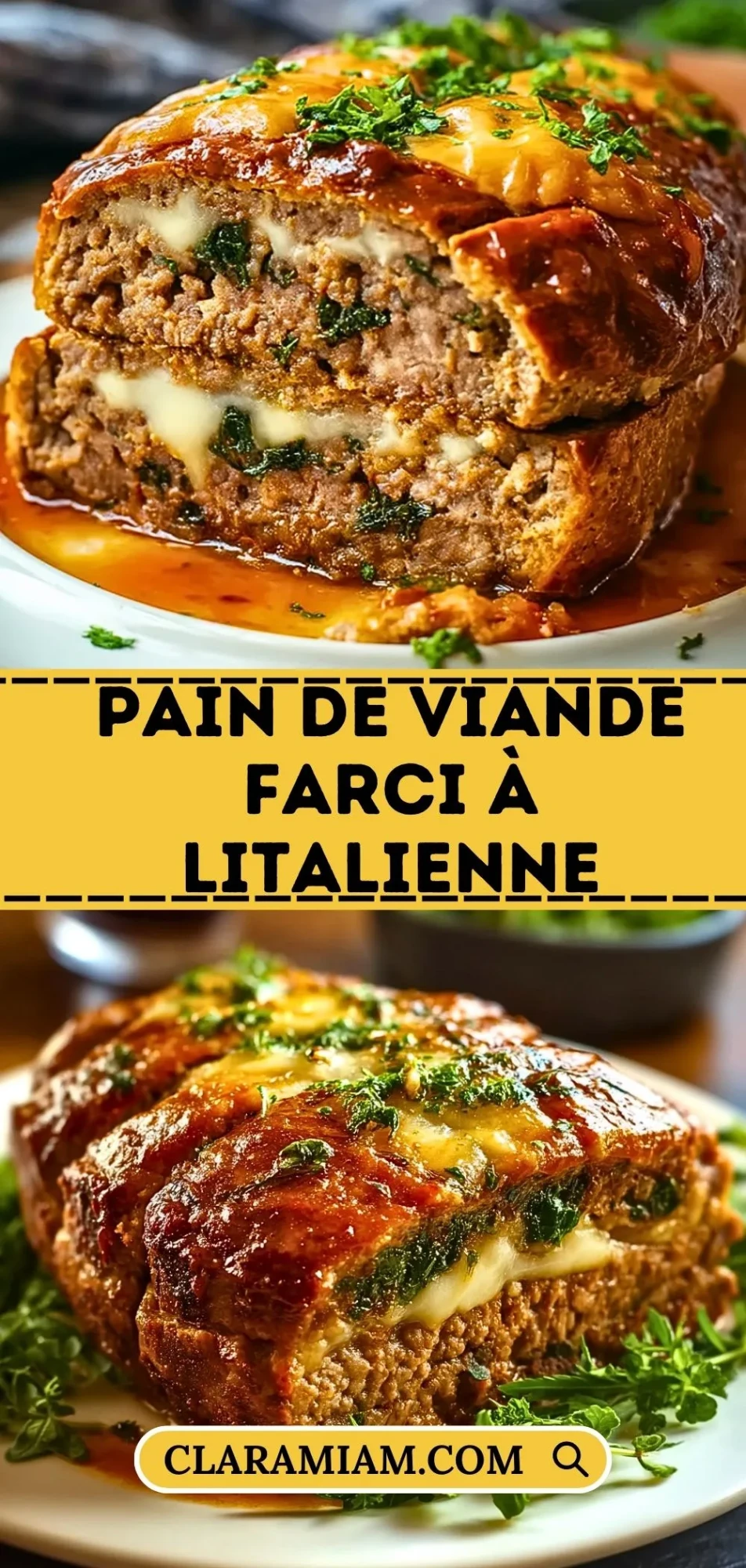 Pain De Viande Farci À LItalienne - Pin 1