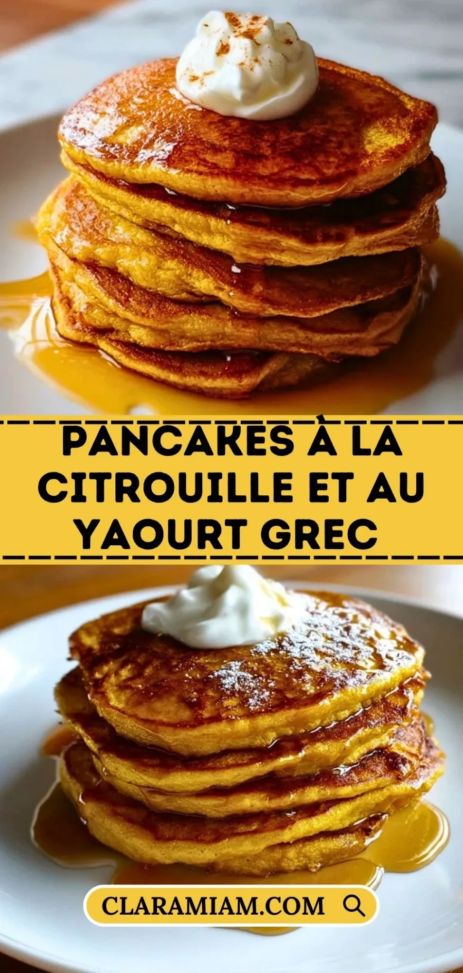 Pancakes à la Citrouille et au Yaourt Grec - Pin 1