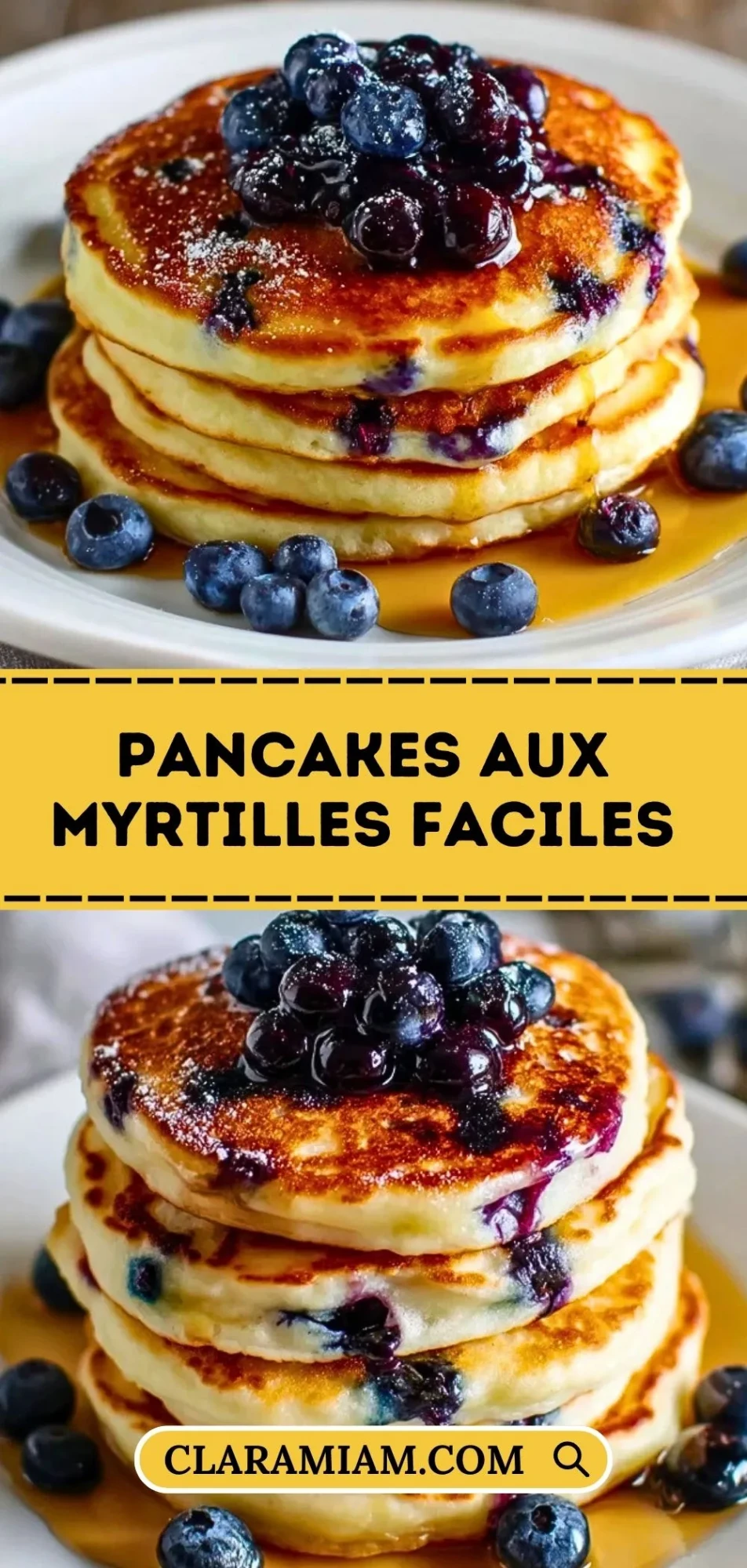 Pancakes Aux Myrtilles Faciles - Pin 1