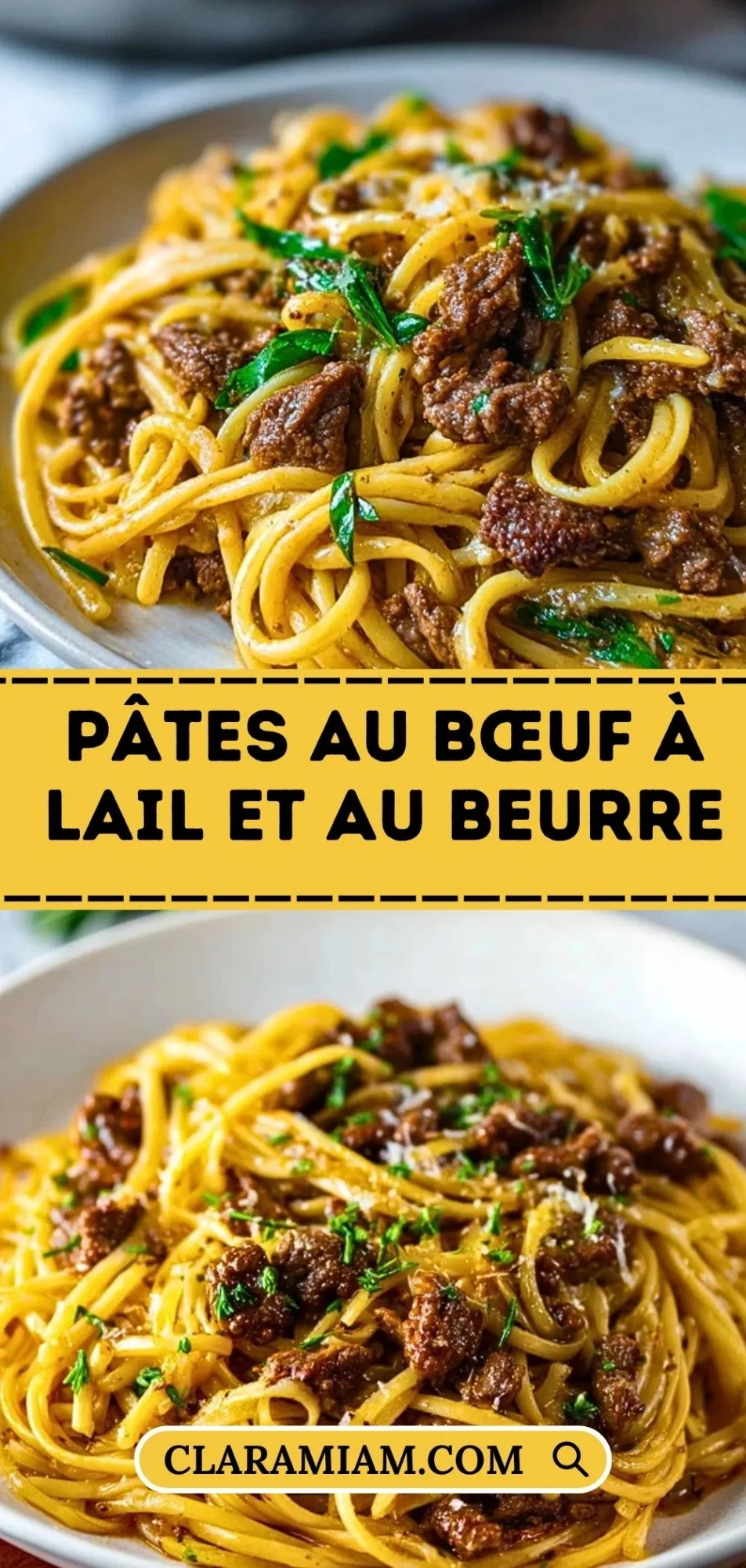 Pâtes Au Bœuf À LAil Et Au Beurre - Pin 1