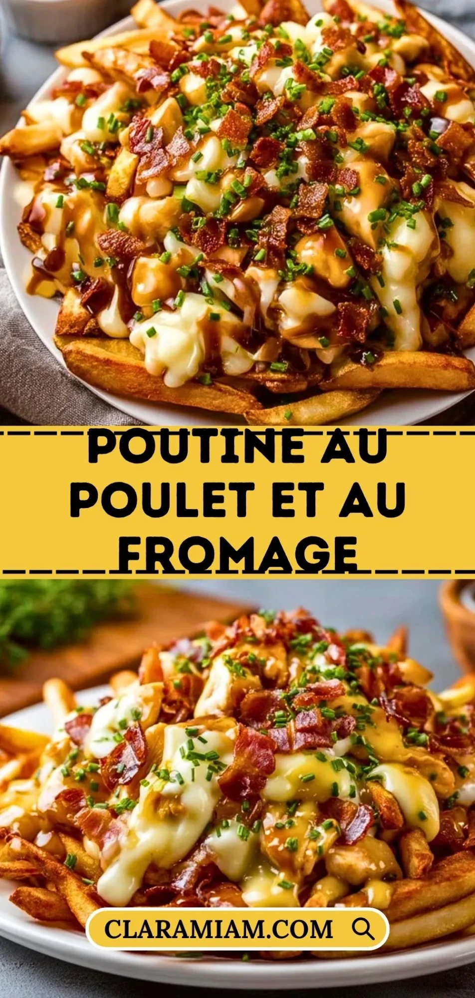 Poutine au poulet et au fromage- Pin 1