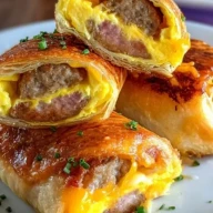 Roulés de Petit-Déjeuner Saucisse, Œufs et Fromage - 1