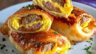 Roulés de Petit-Déjeuner Saucisse, Œufs et Fromage - 1