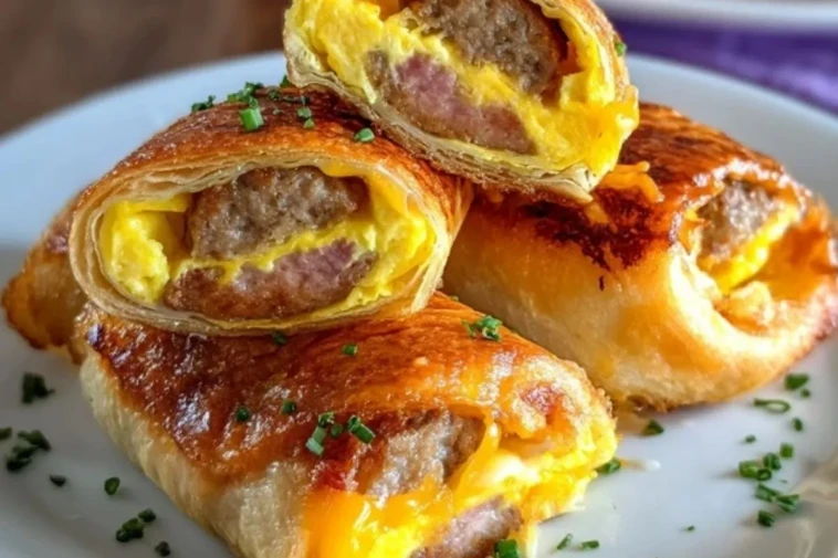 Roulés de Petit-Déjeuner Saucisse, Œufs et Fromage - 1