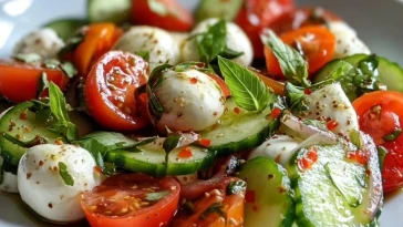 Salade Caprese de Concombres Frais - 1