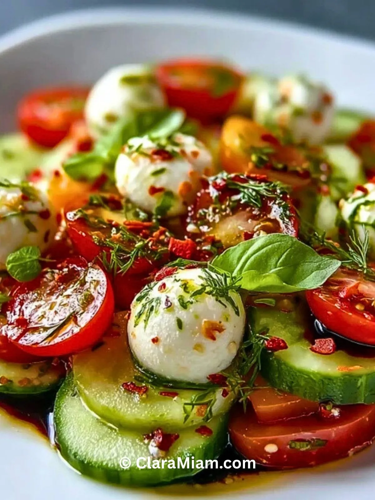 Salade Caprese de Concombres Frais - 2