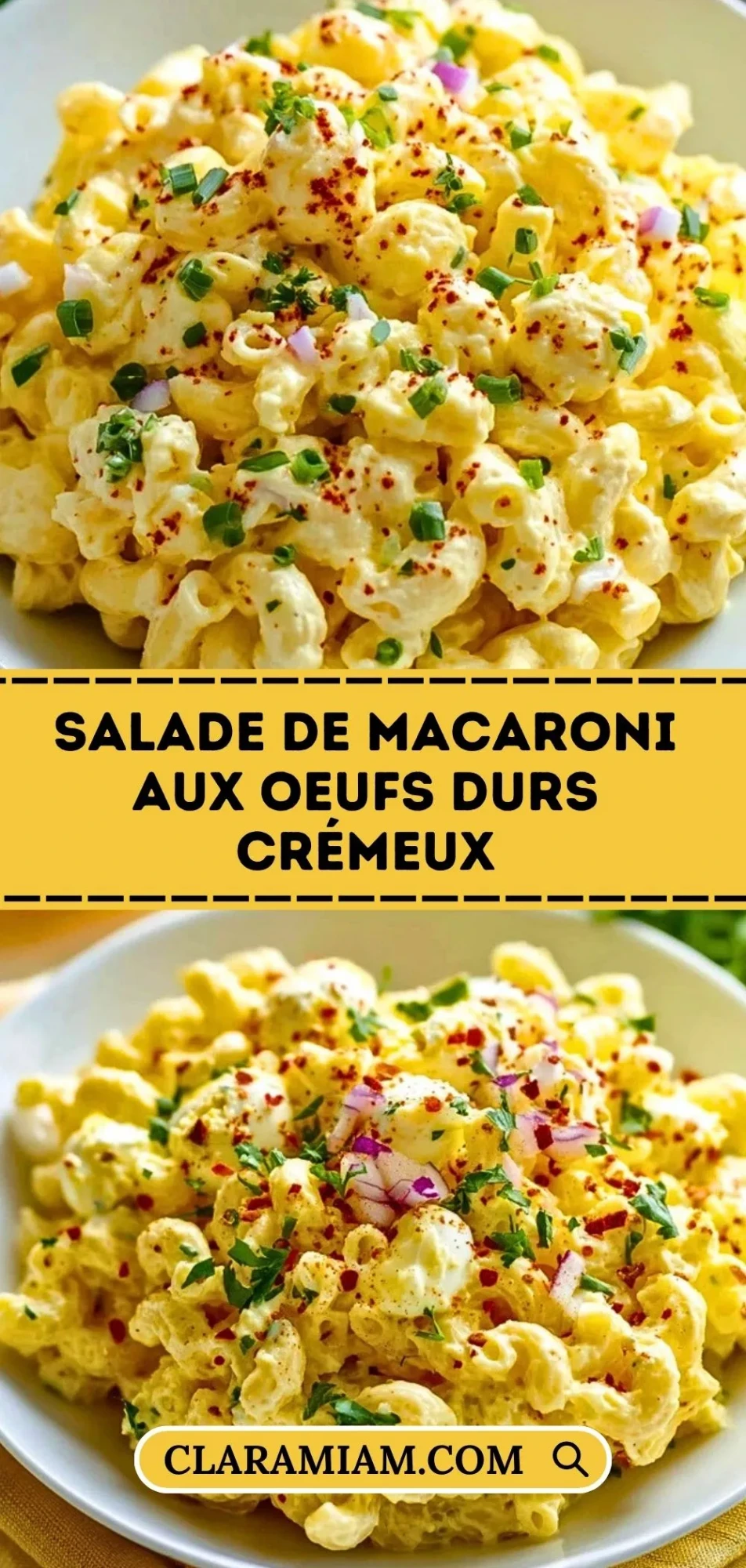 Salade de Macaroni aux Oeufs Durs Crémeux - Pin 1