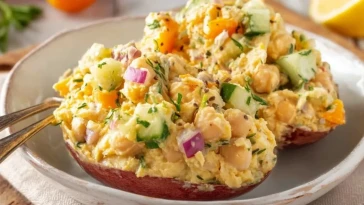 Salade De Pois Chiches Écrasés Au Yaourt Grec - 1