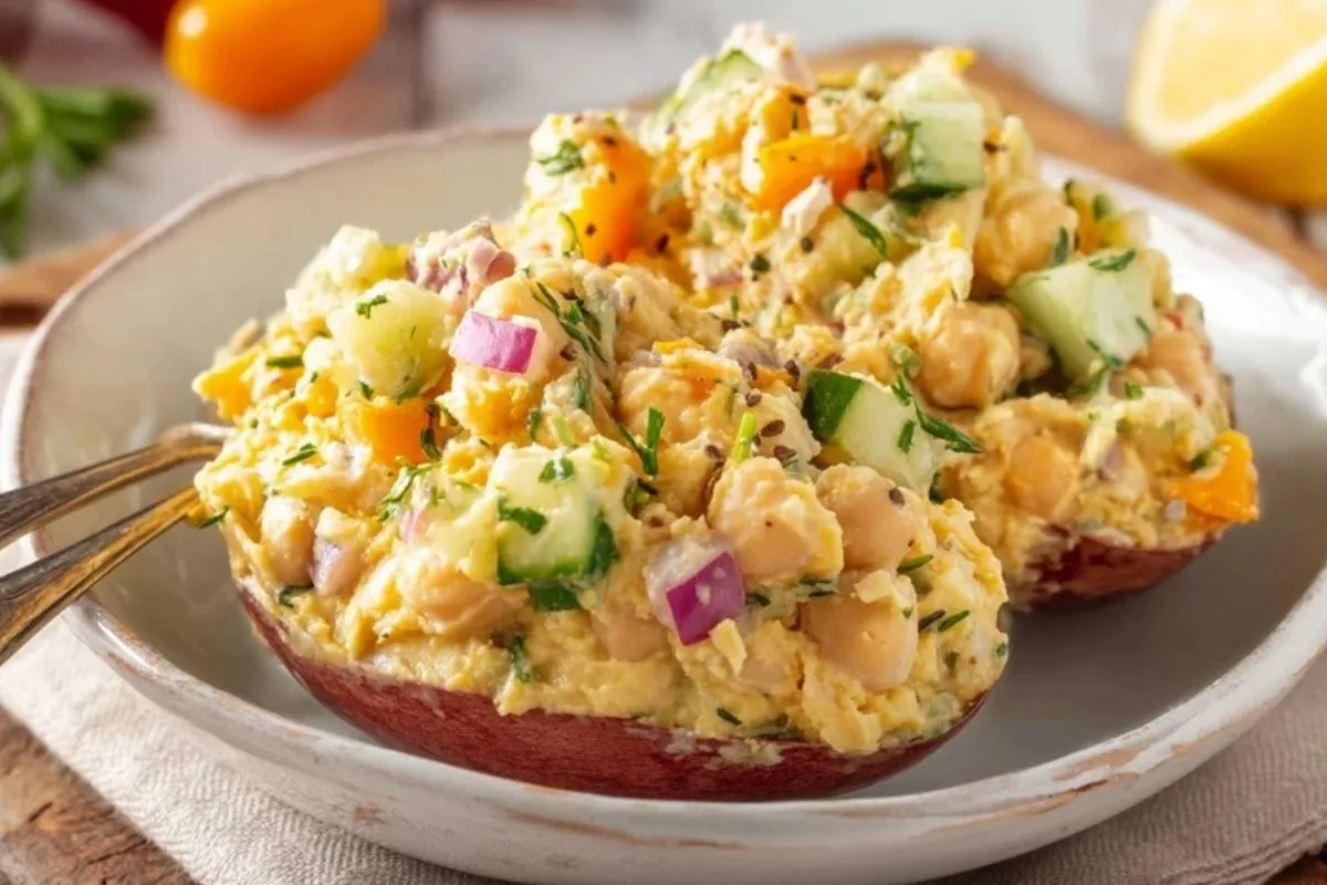 Salade De Pois Chiches Écrasés Au Yaourt Grec - 1