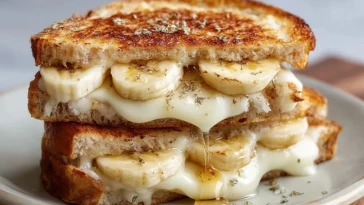 Sandwich Au Fromage Grillé Banane Et Miel - 1