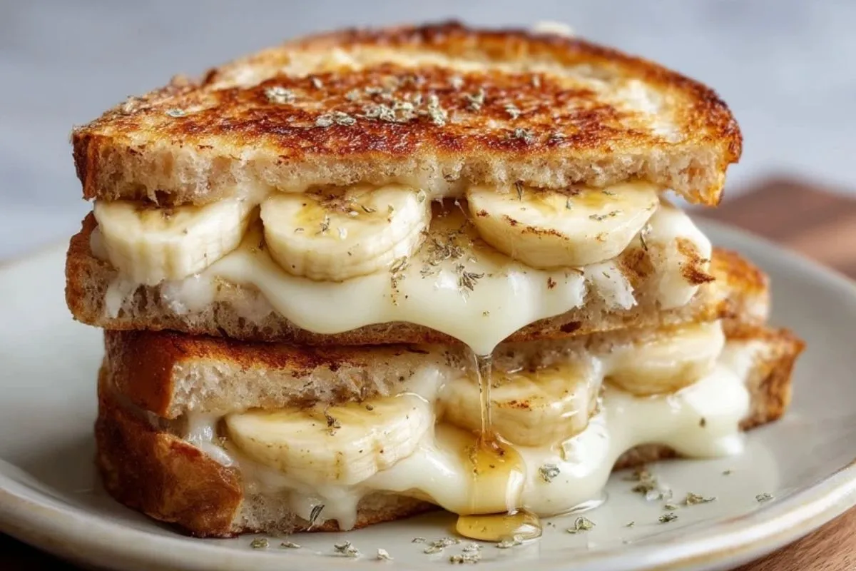 Sandwich Au Fromage Grillé Banane Et Miel - 1