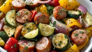 Saucisses de Poulet et Légumes au Four - 1