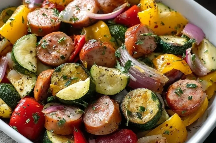 Saucisses de Poulet et Légumes au Four - 1