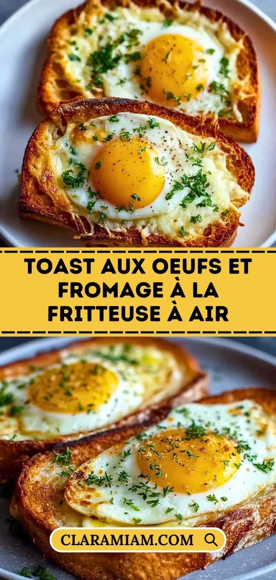 Toast Aux Oeufs Et Fromage À La Fritteuse À Air - Pin 1