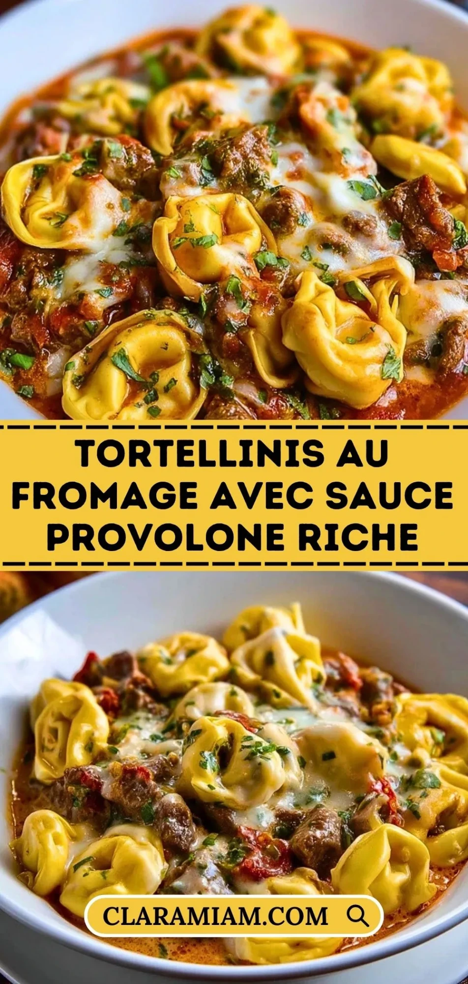 Tortellinis Au Fromage Avec Sauce Provolone Riche - Pin 1