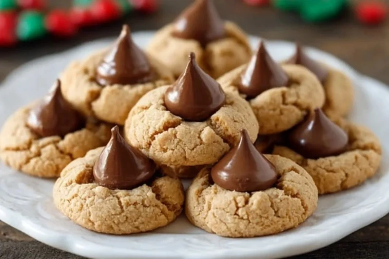Biscuits Moelleux Au Beurre De Cacahuète Avec Des Baisers En Chocolat