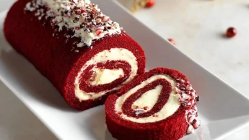 Bûche De Noël Velours Rouge