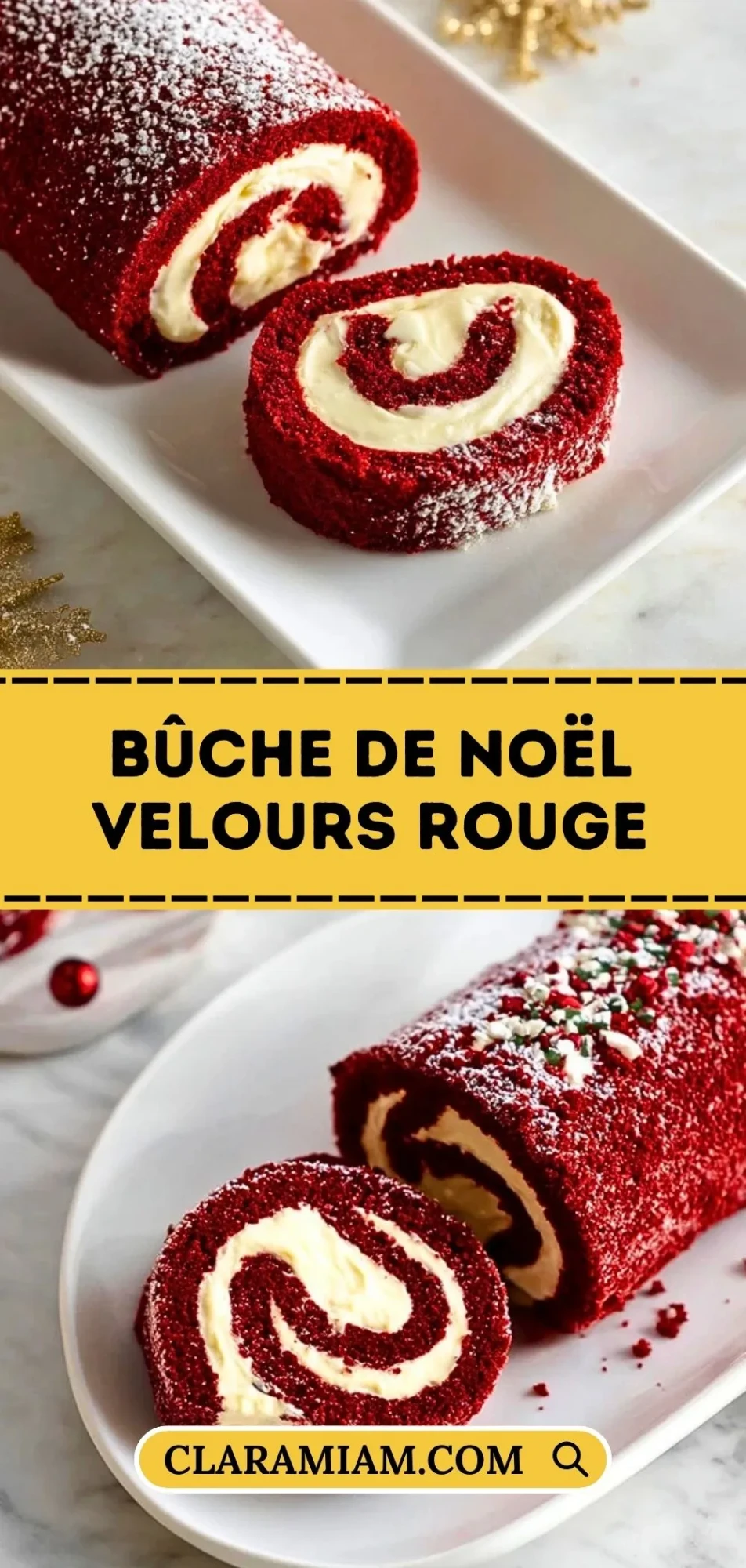 Bûche De Noël Velours Rouge - Pin 1