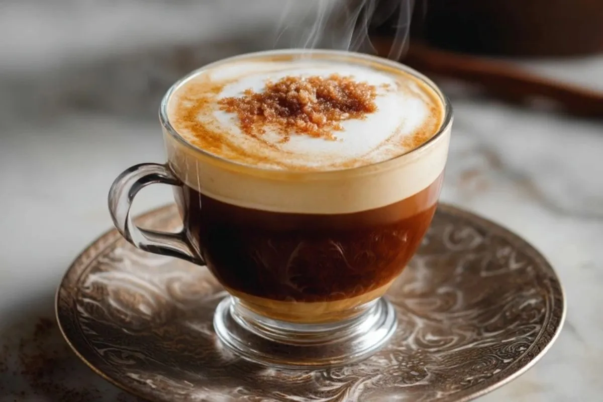 Café Espresso Sucré au Caramel Chaud
