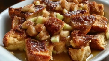 Casserole De Pain Perdu Aux Pommes Et À La Cannelle